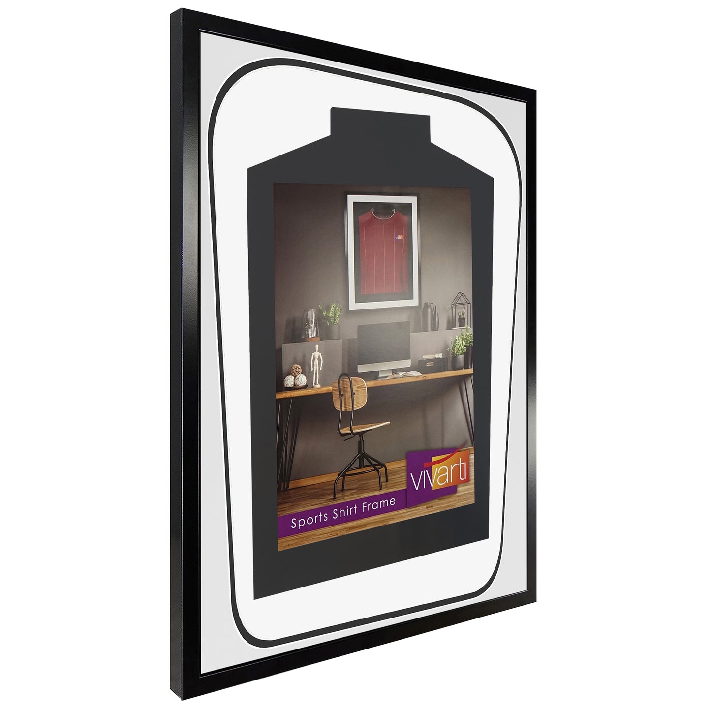 Tapered 3D Double Mounted Sports Shirt Display Gloss Frame