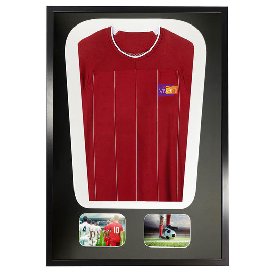 Vivarti DIY Tapered 3D Mounted+ Double Aperture Sports Shirt Display Black Frame