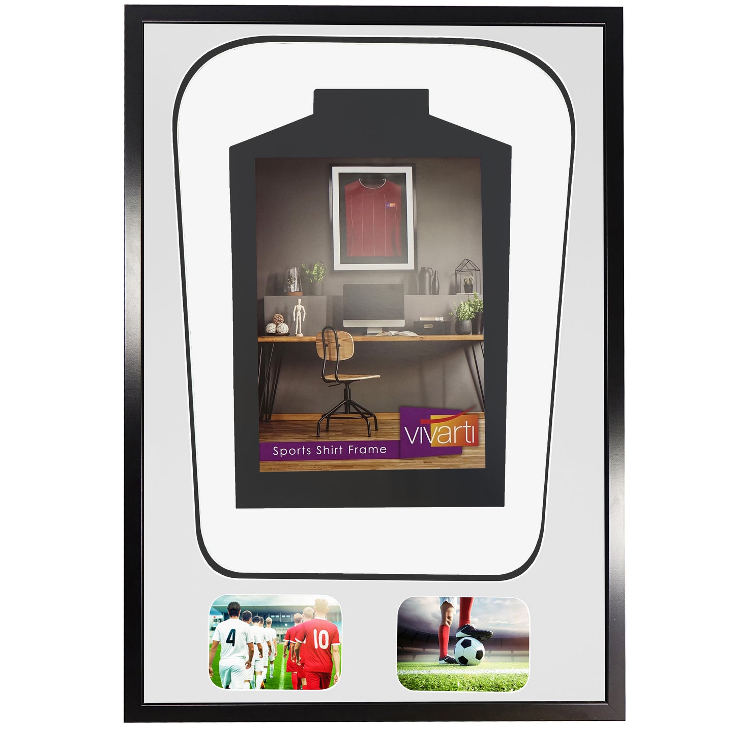 Tapered 3D Double Mounted + Double Aperture Sports Shirt Display Frame
