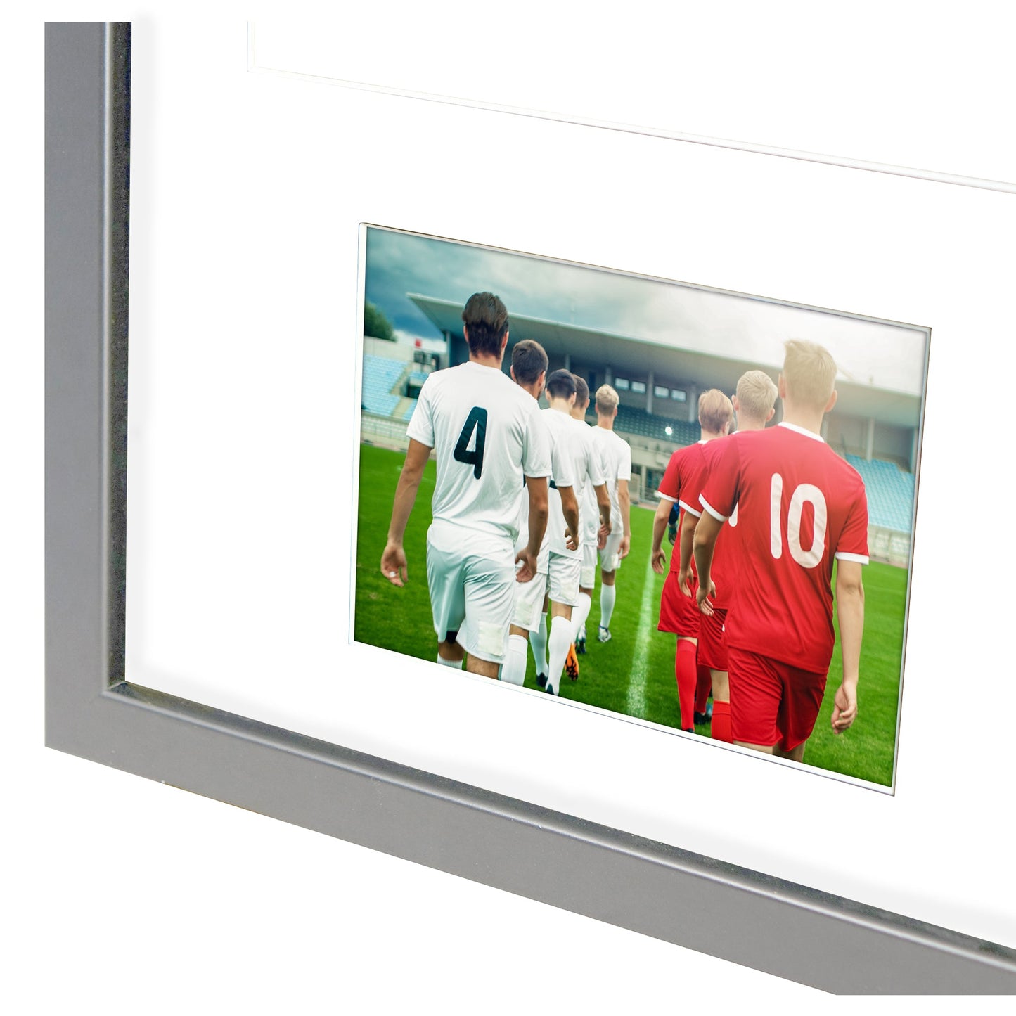 Vivarti DIY 3D Mounted + Double Aperture Sports Shirt Display Silver Frame