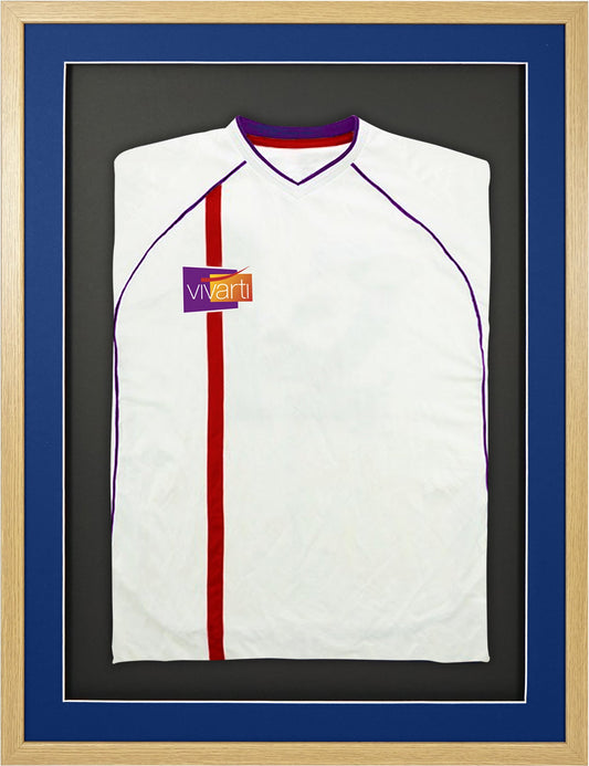 Vivarti DIY 3D Mounted Sports Shirt Display Oak Frame with Colour Mounts