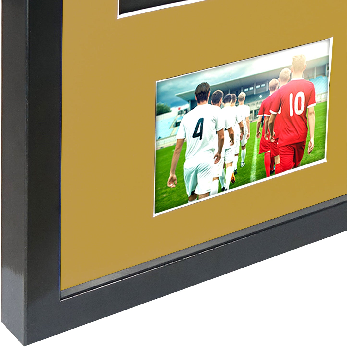 Vivarti DIY 3D Mounted + Double Aperture Sports Shirt Display Gloss Black Frame with Colour Mounts