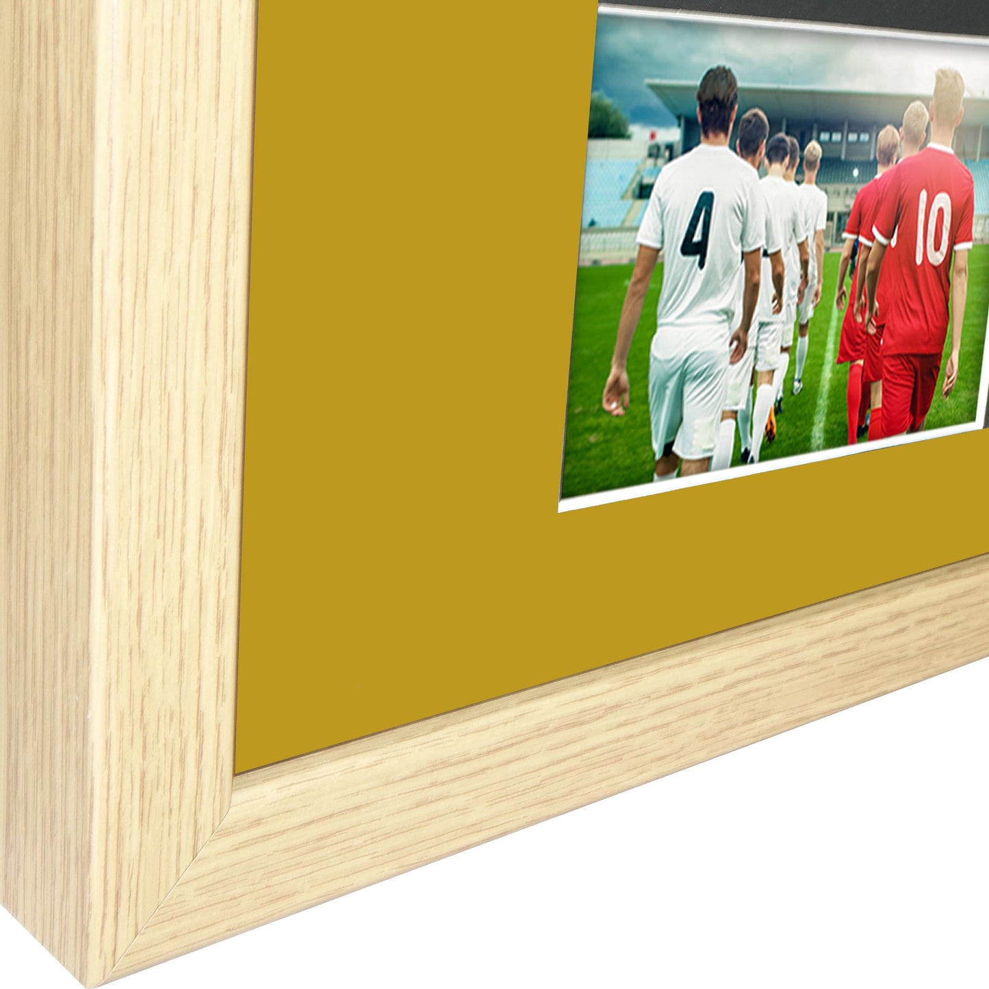 Vivarti DIY 3D Mounted + Double Aperture Sports Shirt Display Oak Frame with Colour Mounts