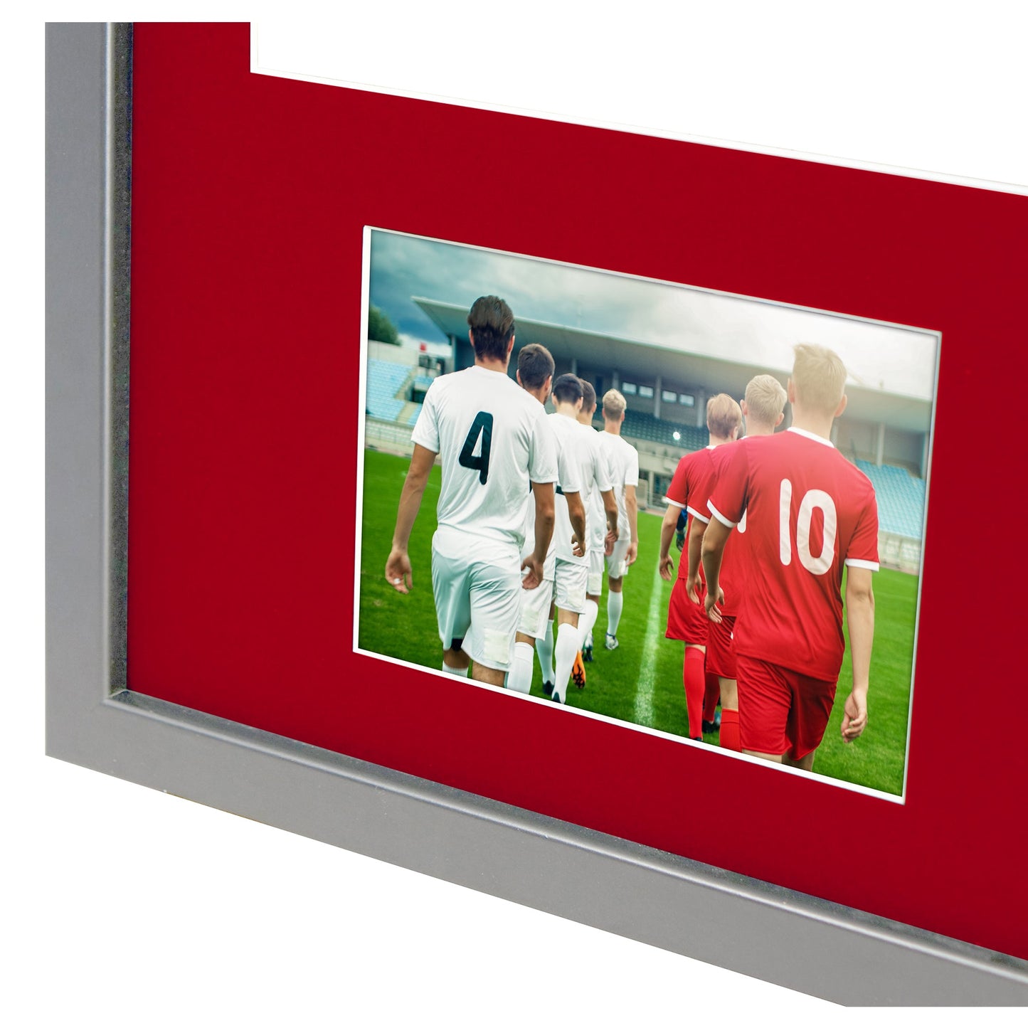 Vivarti DIY 3D Mounted + Double Aperture Sports Shirt Display Silver Frame with Colour Mounts