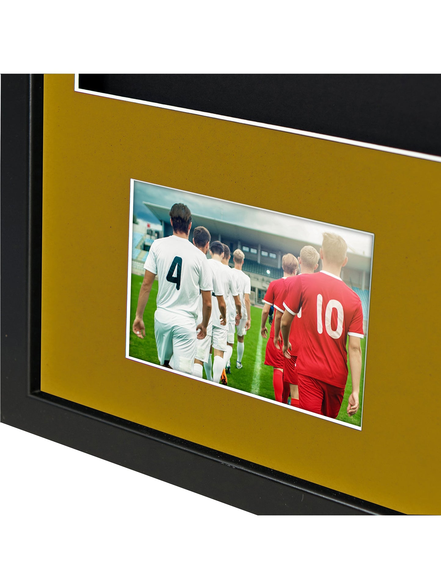 Vivarti DIY 3D Mounted + Double Aperture Sports Shirt Display Black Frame with Colour Mounts