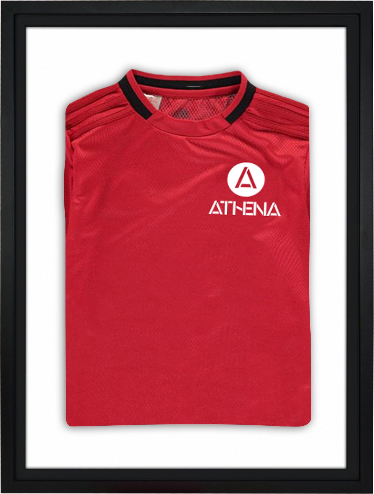 Premium Wood Sports Shirt Display Standard Black Frame
