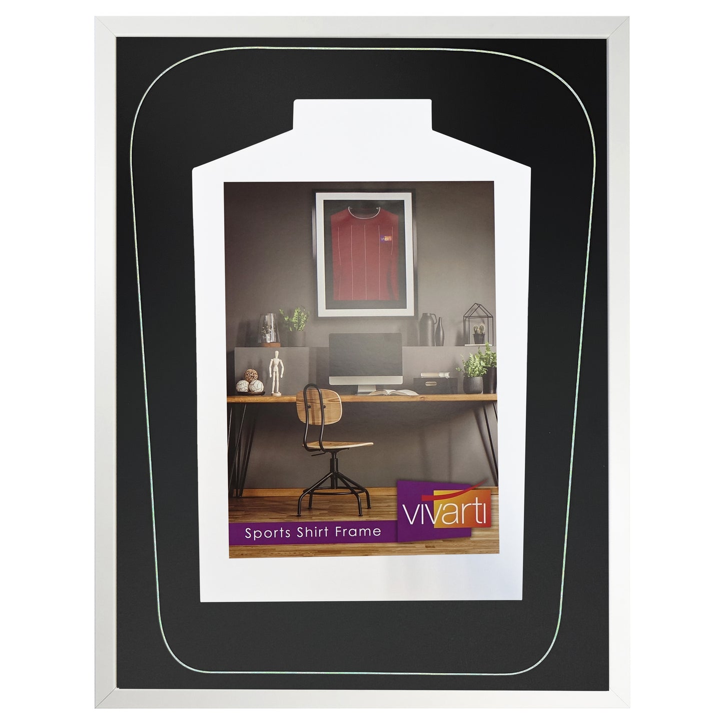 Vivarti DIY Tapered 3D Mounted Sports Shirt Display  Gloss White Frame
