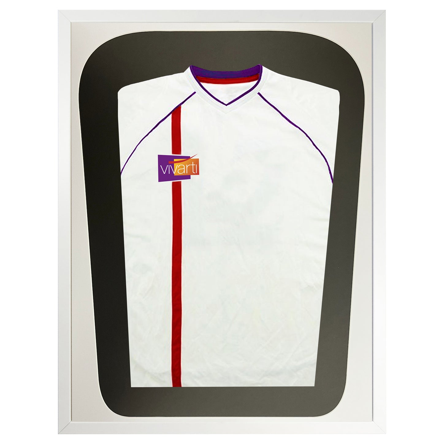 Vivarti DIY Tapered 3D Mounted Sports Shirt Display  Gloss White Frame