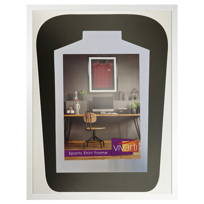 Vivarti DIY Tapered 3D Mounted Sports Shirt Display  Gloss White Frame