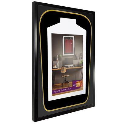 Vivarti DIY Tapered 3D Double Mounted Sports Shirt Display Gloss Black Frame