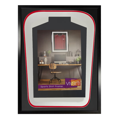 Vivarti DIY Tapered 3D Double Mounted Sports Shirt Display Gloss Black Frame