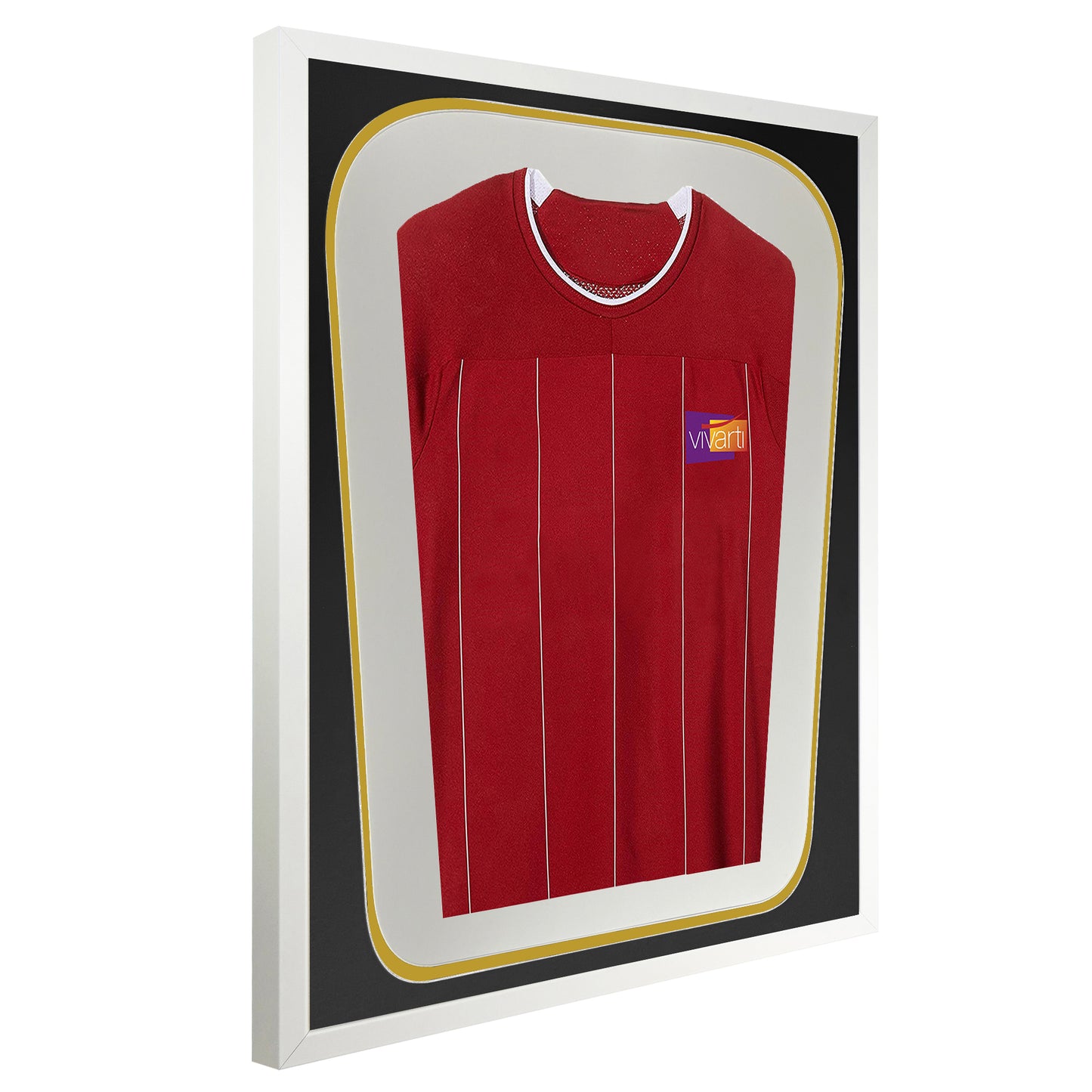 Vivarti DIY Tapered 3D Double Mounted Sports Shirt Display Gloss White Frame