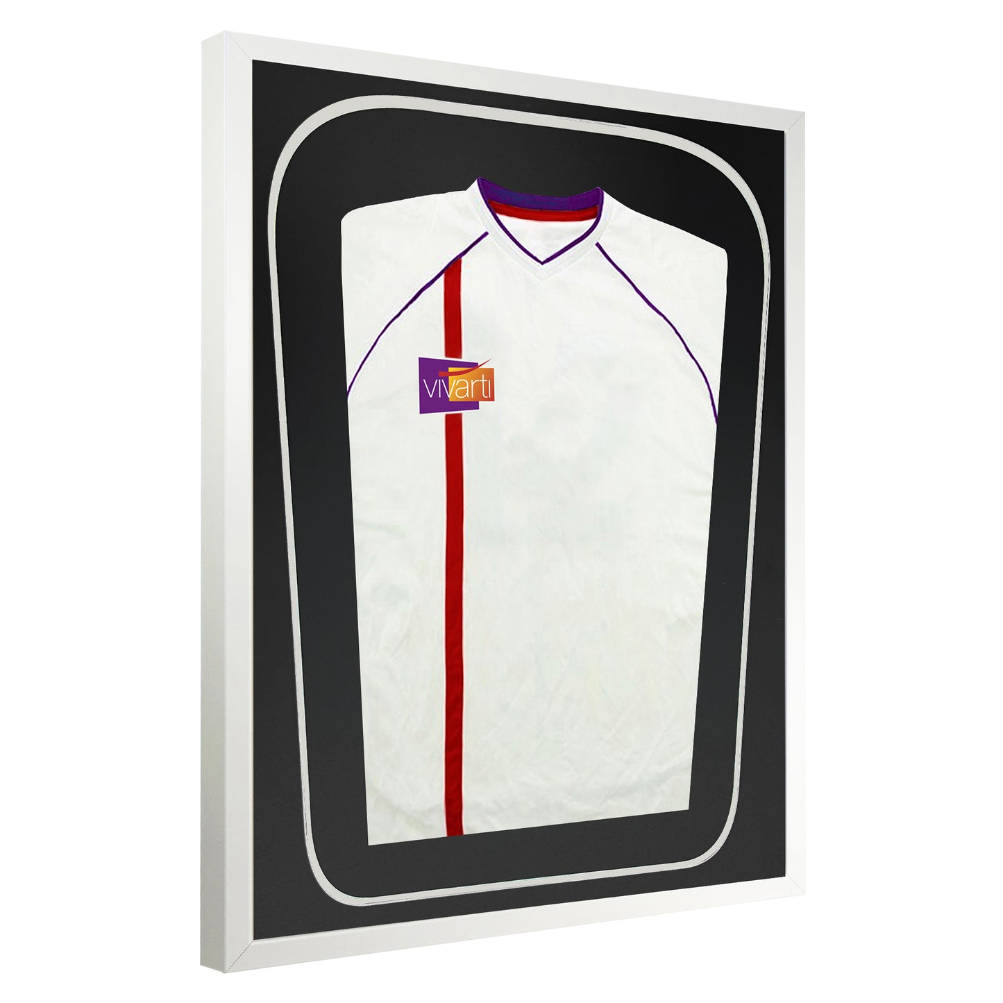 Vivarti DIY Tapered 3D Double Mounted Sports Shirt Display Gloss White Frame