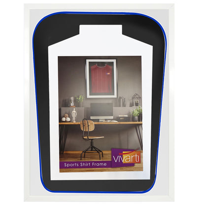Vivarti DIY Tapered 3D Double Mounted Sports Shirt Display Gloss White Frame