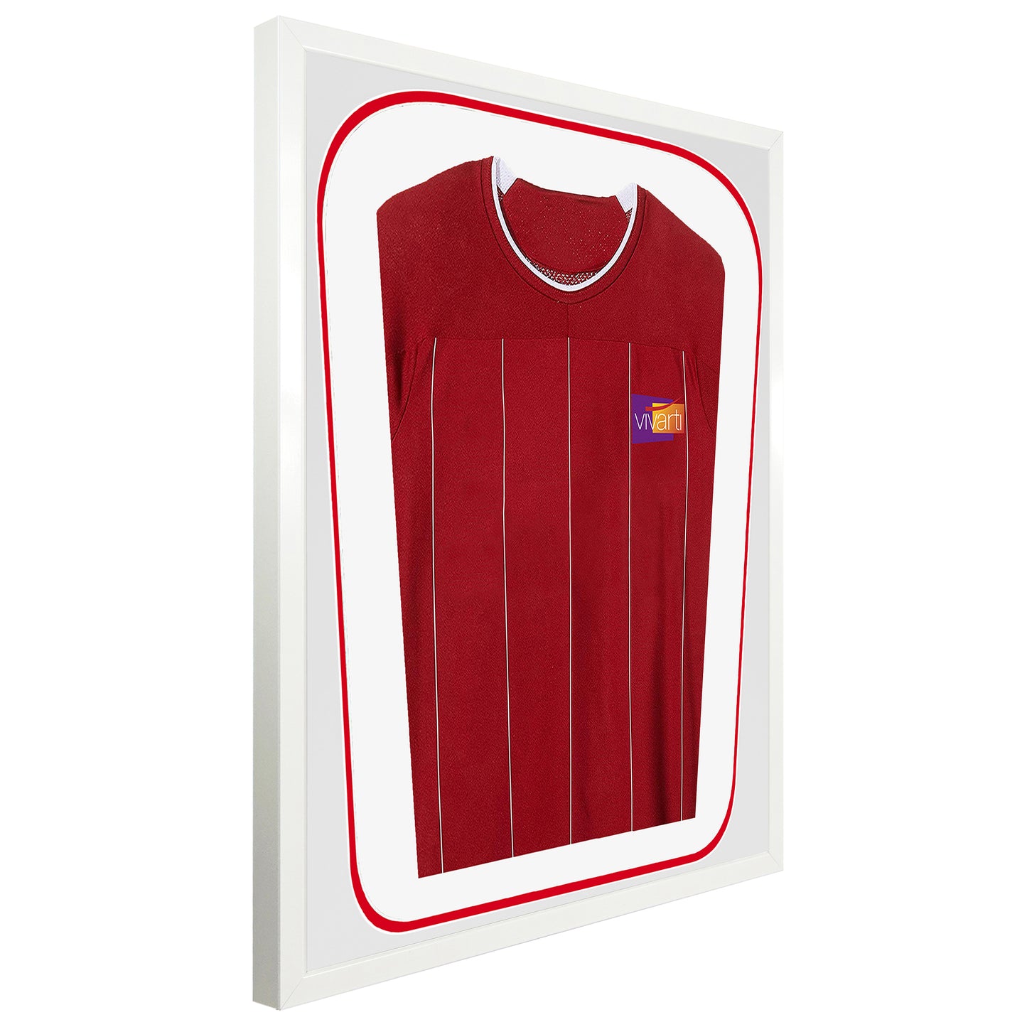 Vivarti DIY Tapered 3D Double Mounted Sports Shirt Display Gloss White Frame
