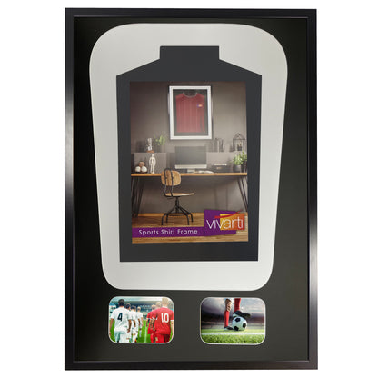 Vivarti DIY Tapered 3D Mounted+ Double Aperture Sports Shirt Display Black Frame