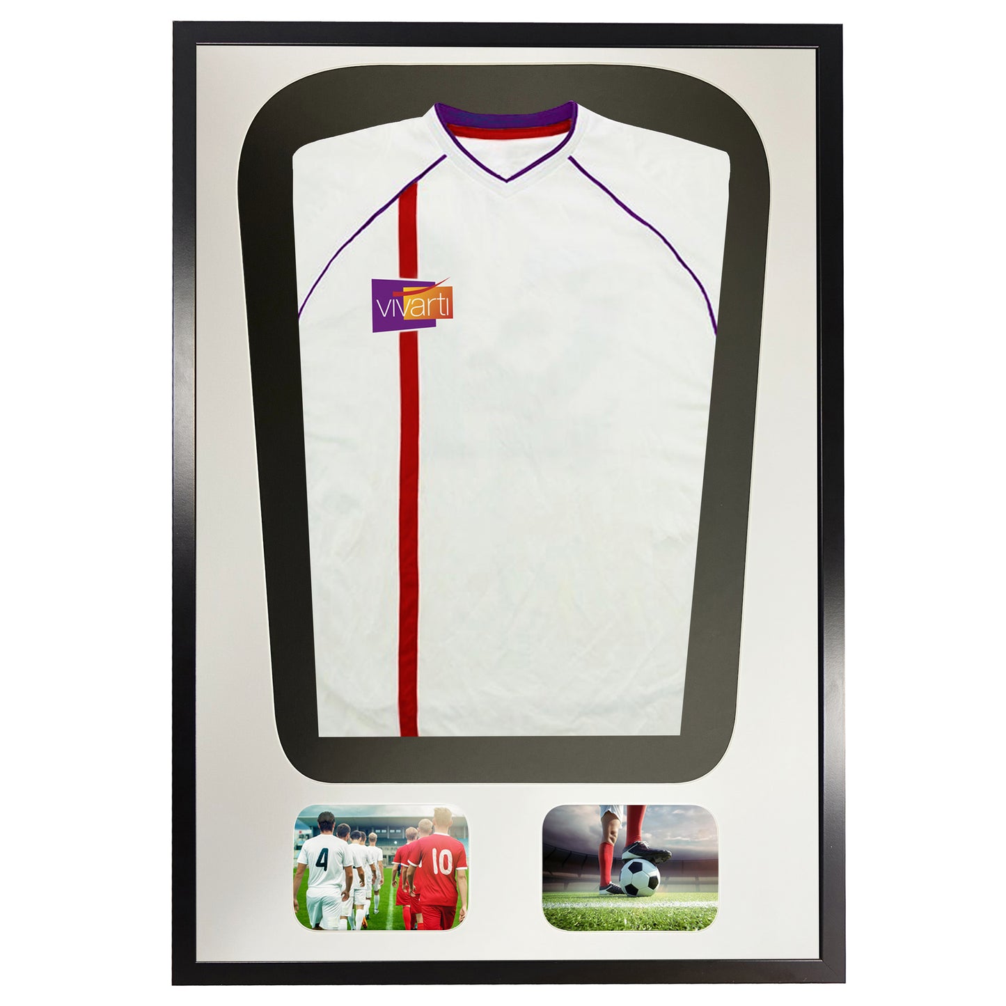 Vivarti DIY Tapered 3D Mounted+ Double Aperture Sports Shirt Display Black Frame