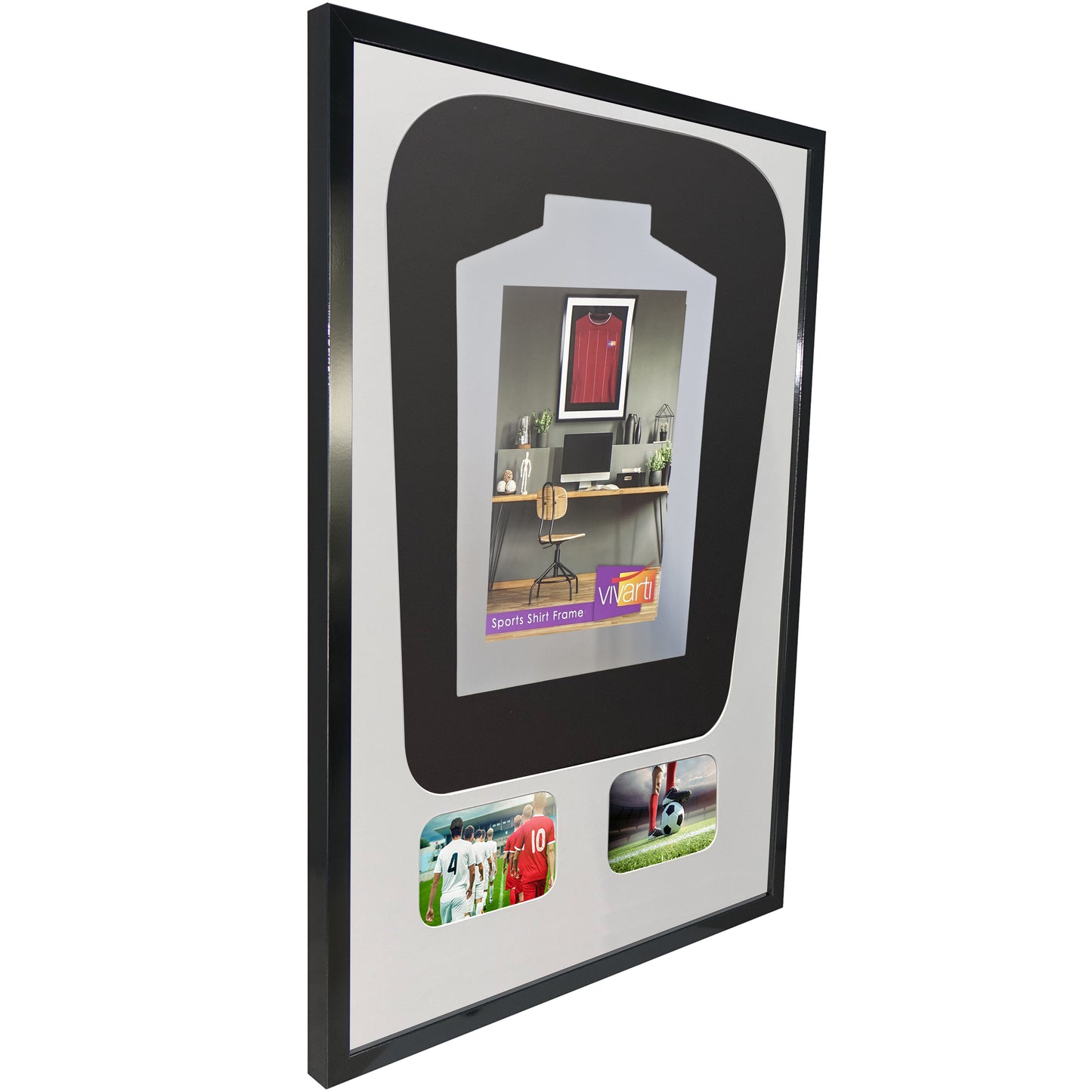 Vivarti DIY Tapered 3D Mounted+ Double Aperture Sports Shirt Display Black Frame