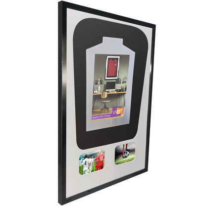Vivarti DIY Tapered 3D Mounted+ Double Aperture Sports Shirt Display Black Frame