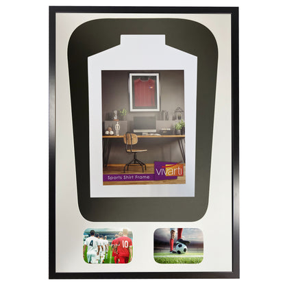 Vivarti DIY Tapered 3D Mounted+ Double Aperture Sports Shirt Display Black Frame