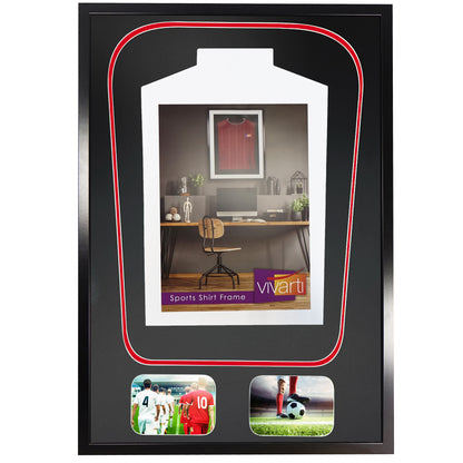 Vivarti DIY Tapered 3D Double Mounted + Double Aperture Sports Shirt Display Black Frame