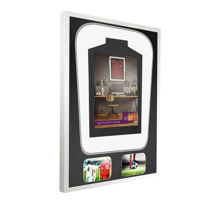 Vivarti DIY Tapered 3D Double Mounted + Double Aperture Sports Shirt Display Gloss White Frame
