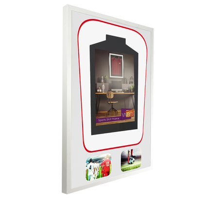 Vivarti DIY Tapered 3D Double Mounted + Double Aperture Sports Shirt Display Gloss White Frame