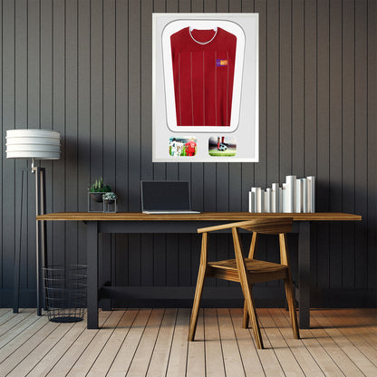 Vivarti DIY Tapered 3D Double Mounted + Double Aperture Sports Shirt Display Gloss White Frame