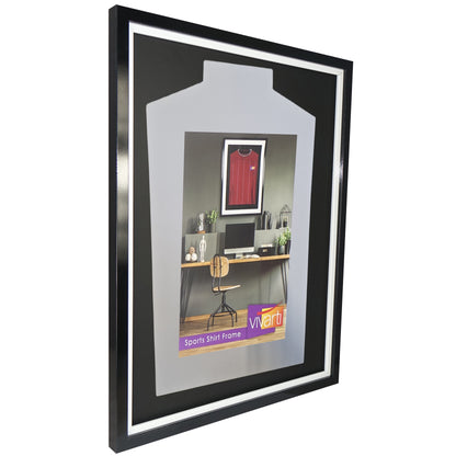 Vivarti DIY Tapered Standard Sports Shirt Display Gloss Black Frame
