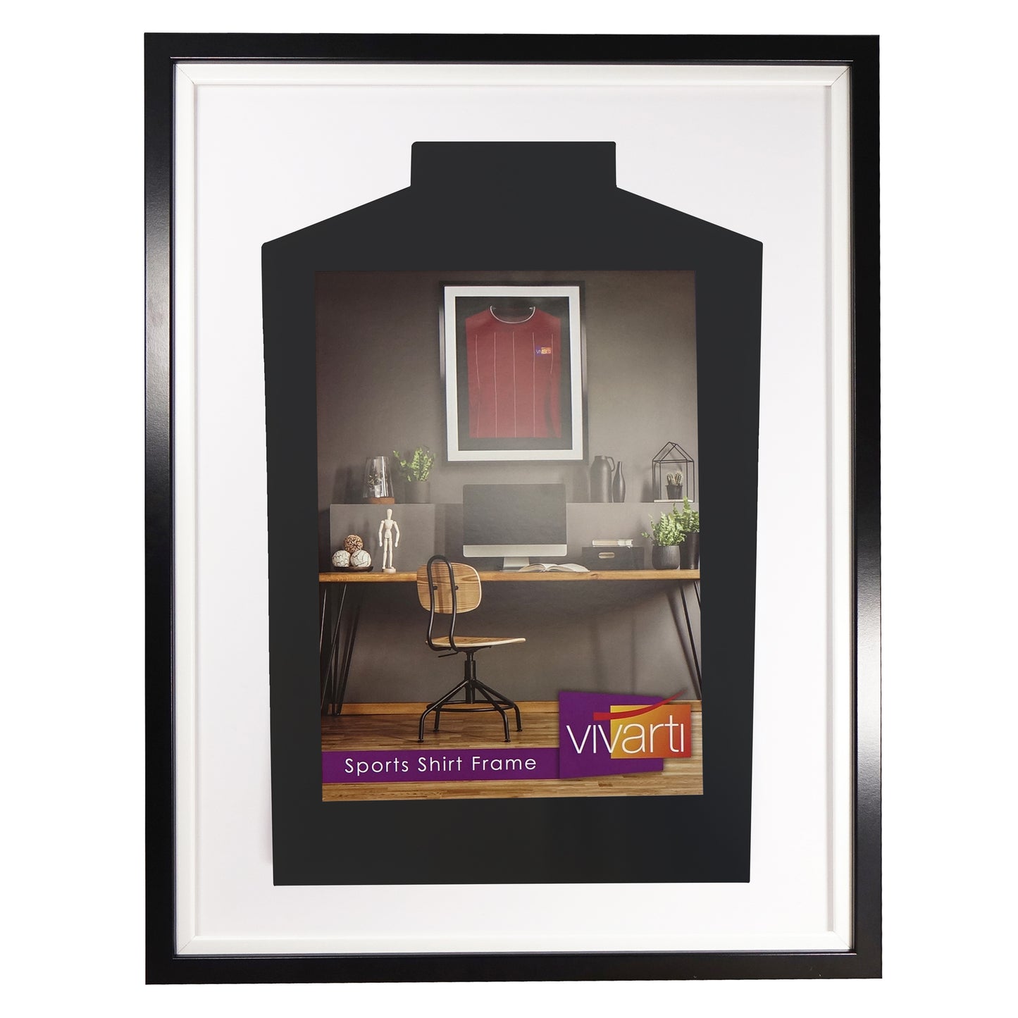 Vivarti DIY Tapered Standard Sports Shirt Display Gloss Black Frame