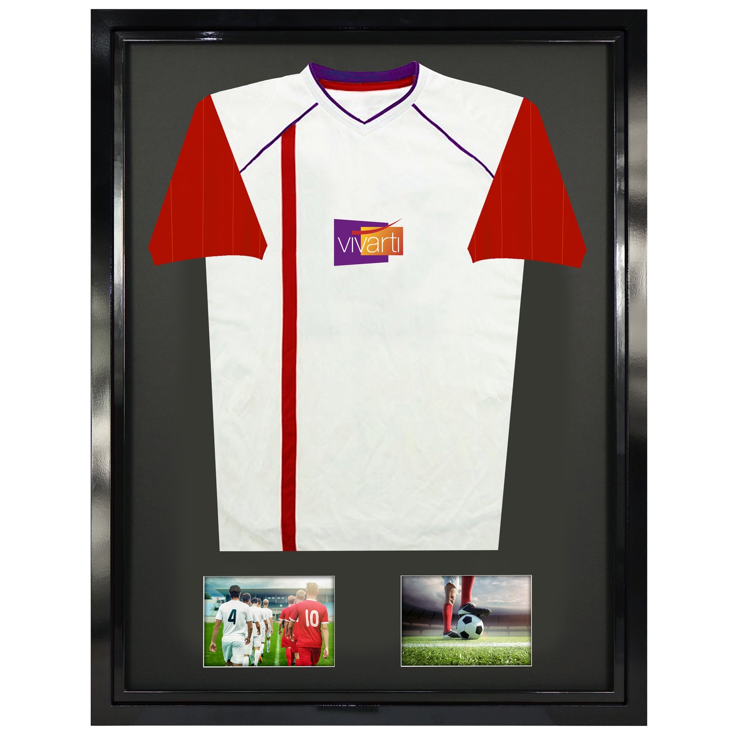 Vivarti DIY Tapered Sleeve 3D Mounted + Double Aperture Sports Shirt Display Black Frame