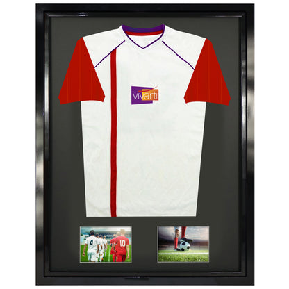 Vivarti DIY Tapered Sleeve 3D Mounted + Double Aperture Sports Shirt Display Black Frame