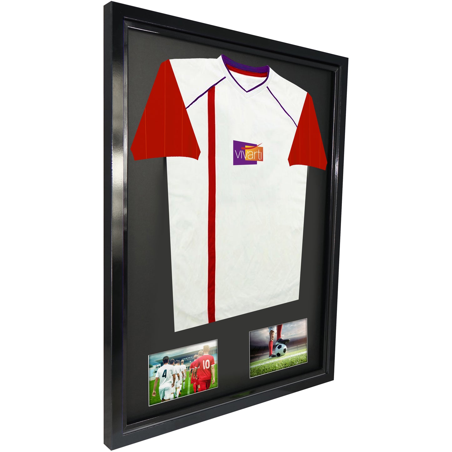Vivarti DIY Tapered Sleeve 3D Mounted + Double Aperture Sports Shirt Display Black Frame
