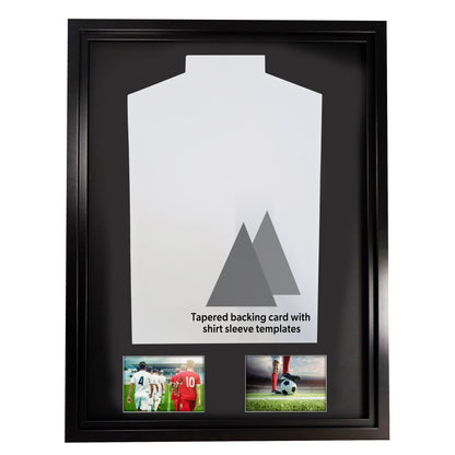 Vivarti DIY Tapered Sleeve 3D Mounted + Double Aperture Sports Shirt Display Black Frame
