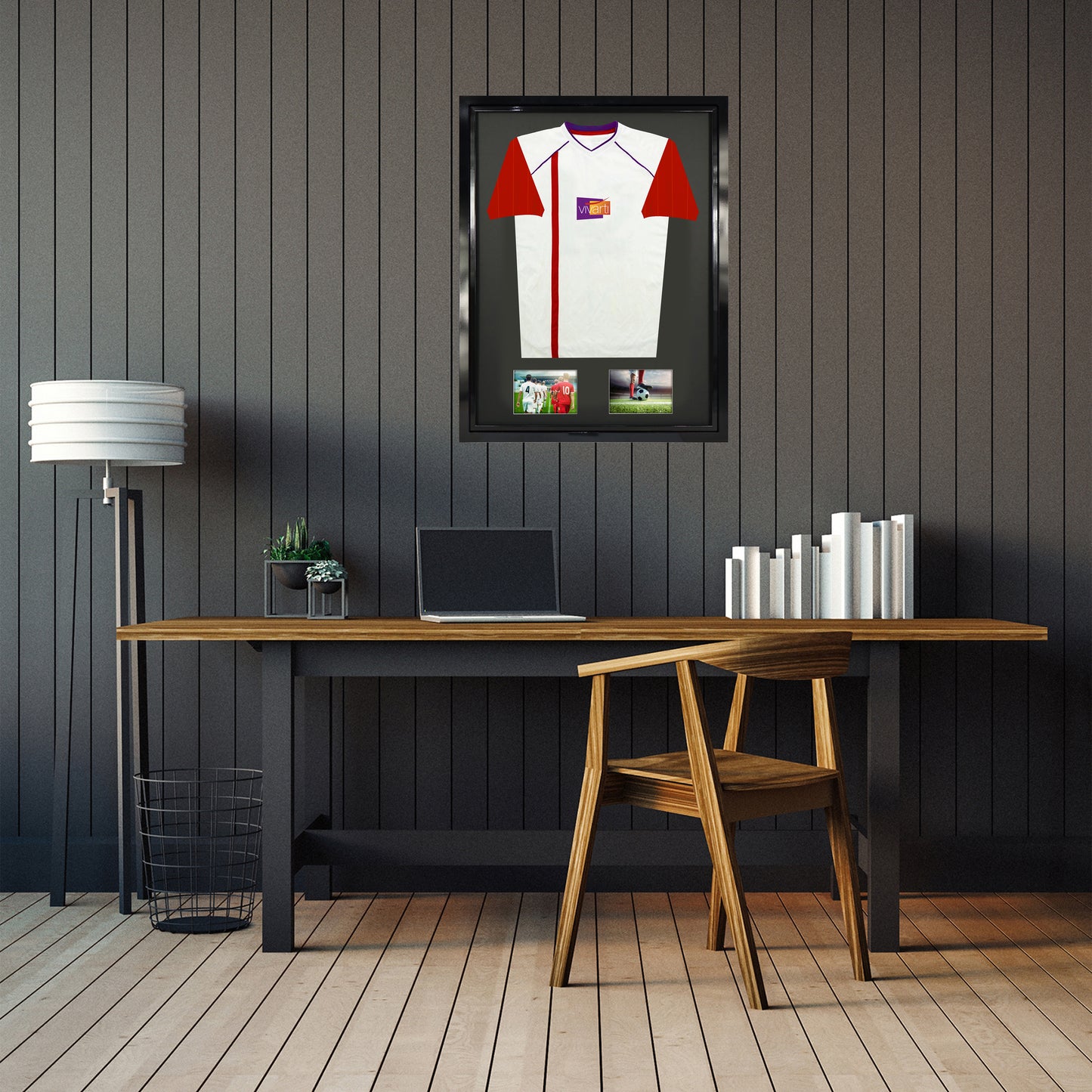 Vivarti DIY Tapered Sleeve 3D Mounted + Double Aperture Sports Shirt Display Black Frame