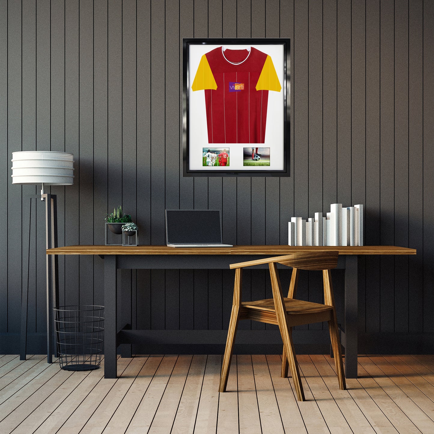 Vivarti DIY Tapered Sleeve 3D Mounted + Double Aperture Sports Shirt Display Black Frame