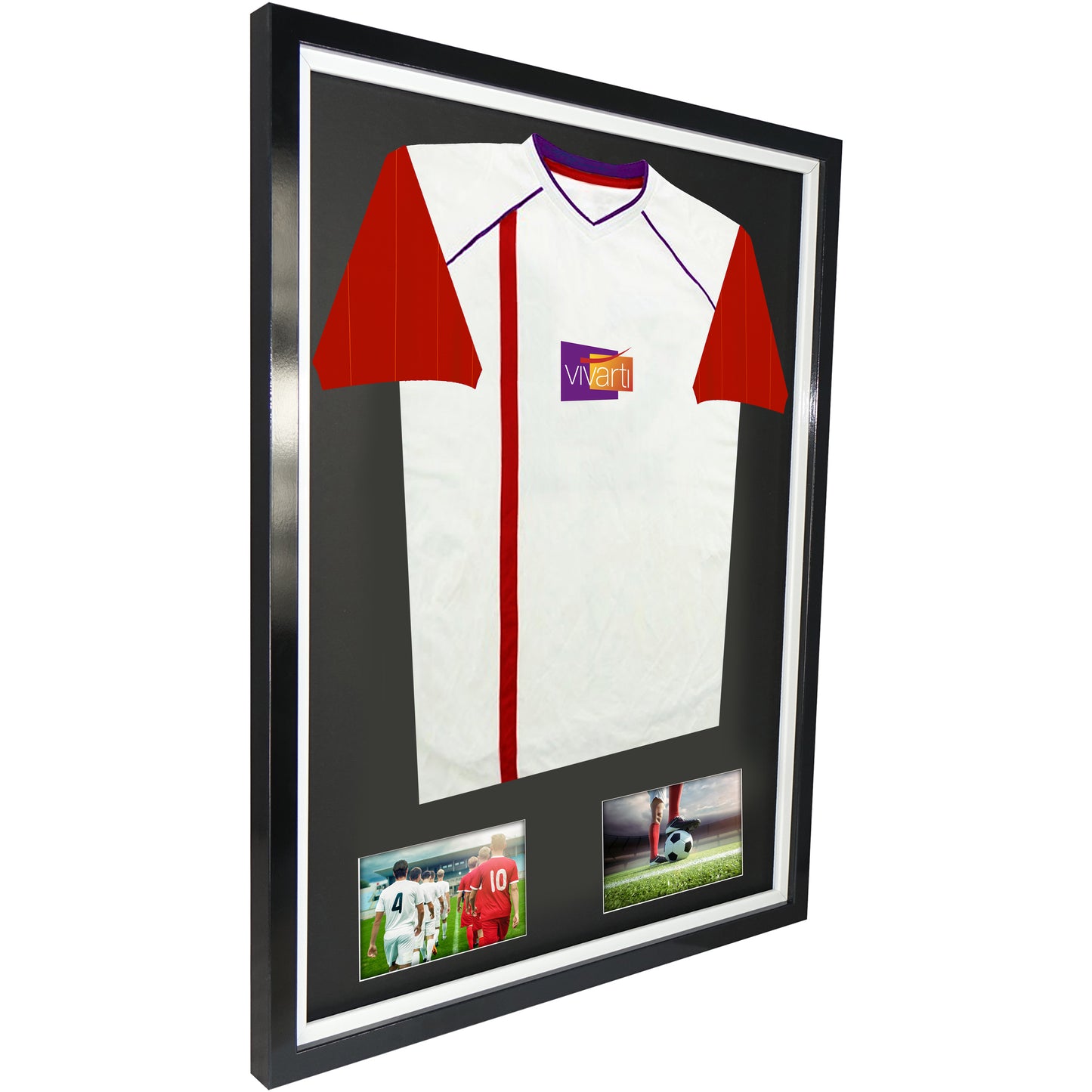 Vivarti DIY Tapered Sleeve 3D Mounted + Double Aperture Sports Shirt Display Black Frame