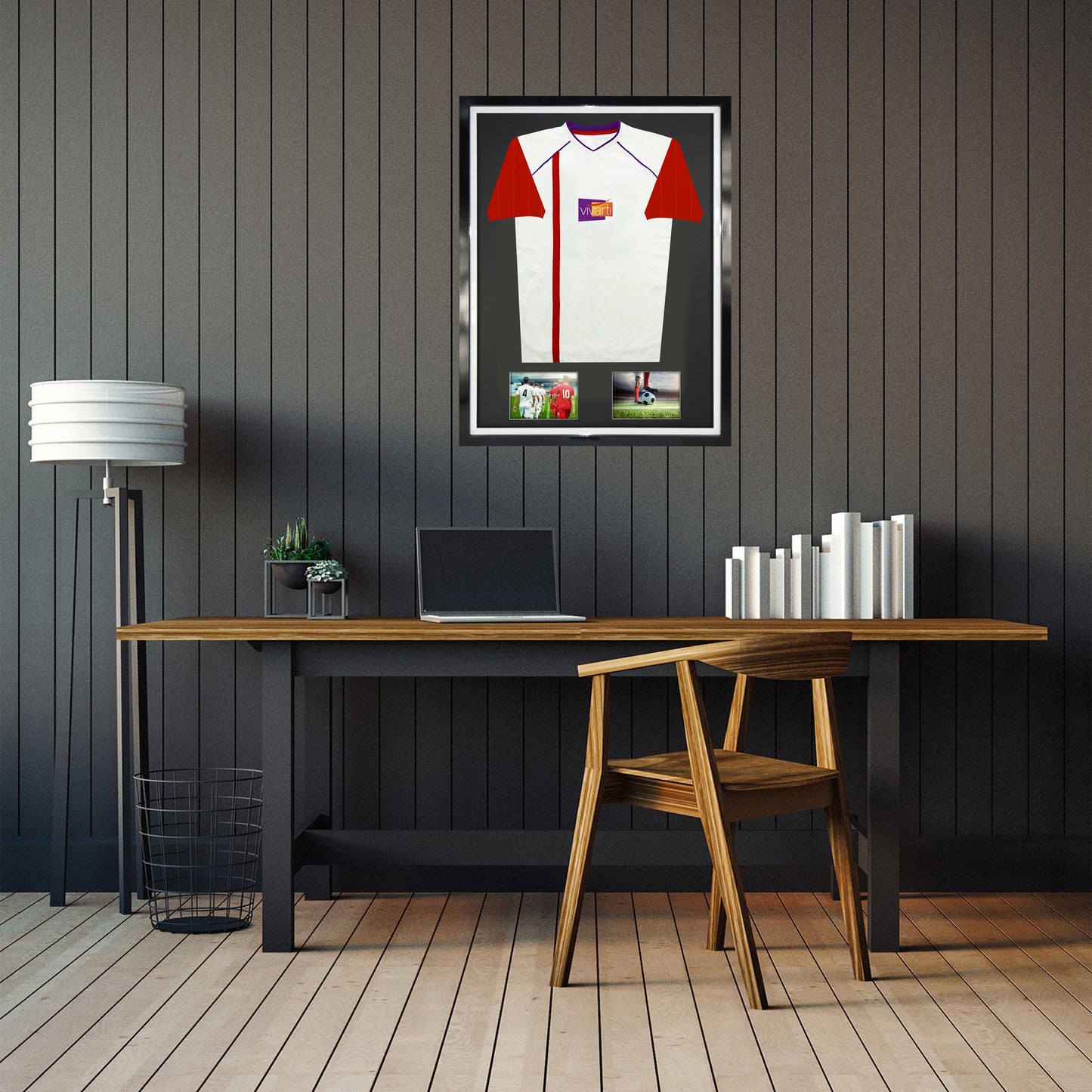Vivarti DIY Tapered Sleeve 3D Mounted + Double Aperture Sports Shirt Display Black Frame