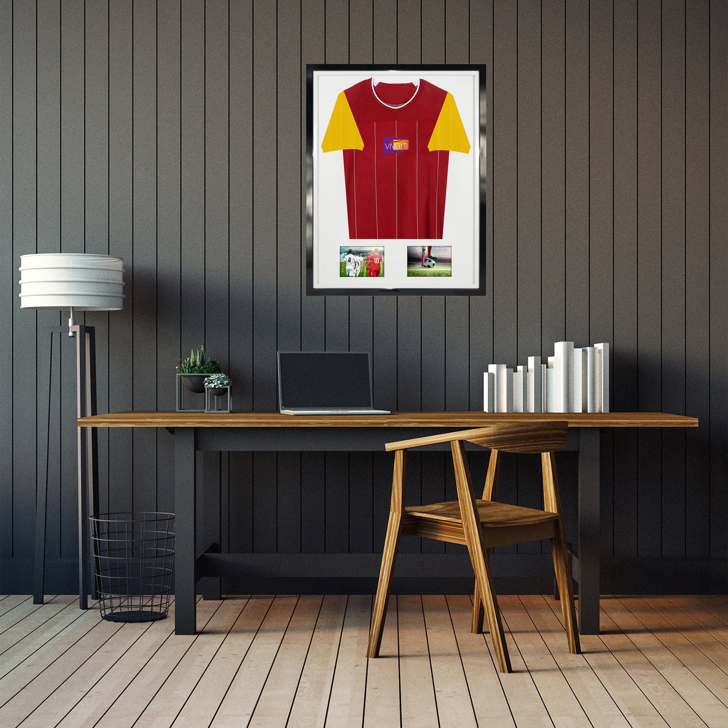 Vivarti DIY Tapered Sleeve 3D Mounted + Double Aperture Sports Shirt Display Black Frame