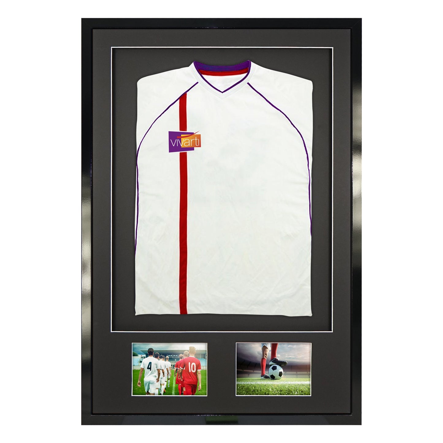 Vivarti DIY Sports Shirt Display 3D + Double Aperture Gloss Black Frame