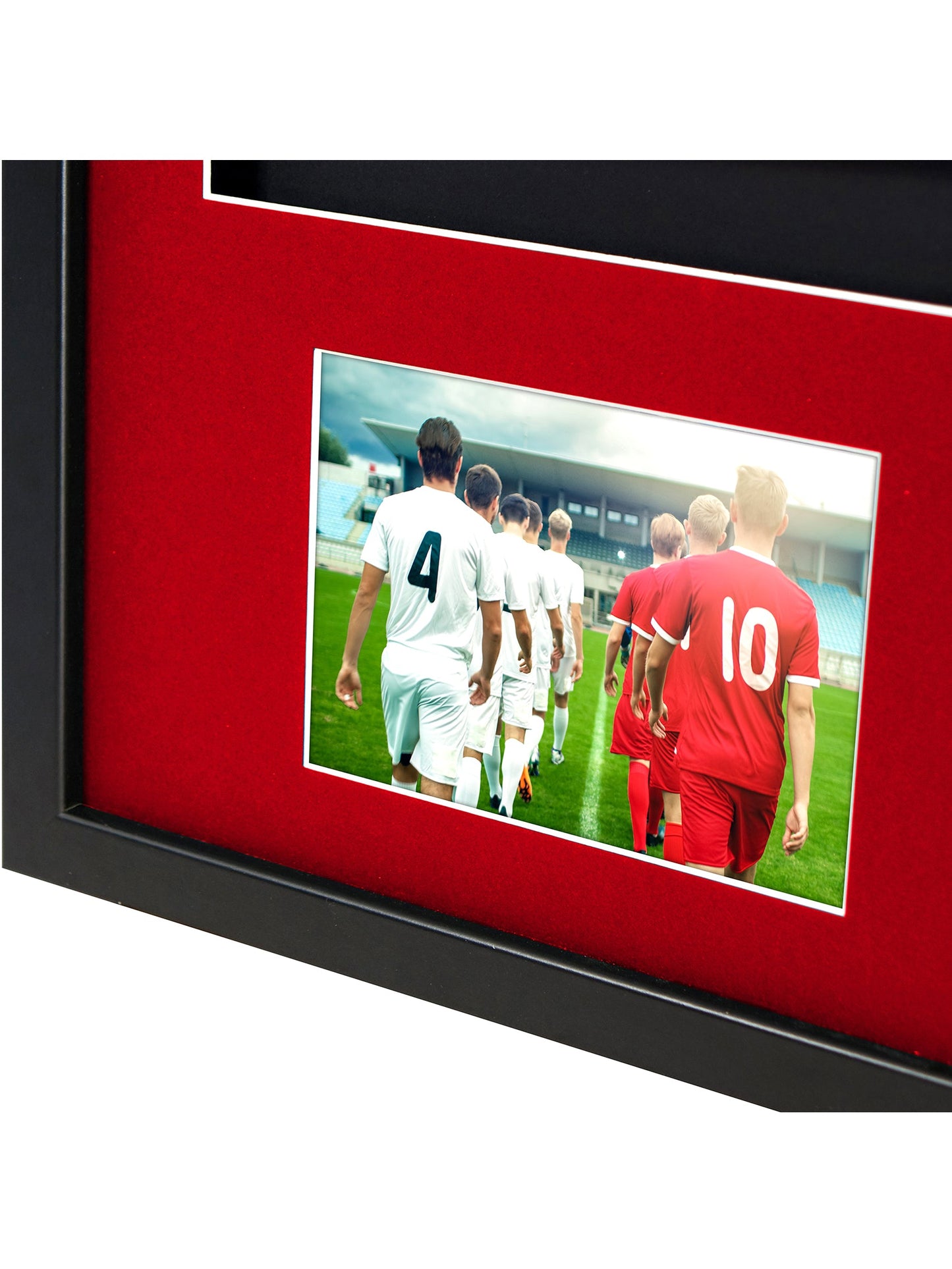 Vivarti DIY 3D Mounted + Double Aperture Sports Shirt Display Black Frame with Colour Mounts