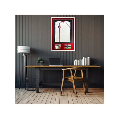 Vivarti DIY 3D Mounted + Double Aperture Sports Shirt Display White  Frame with Colour Mounts