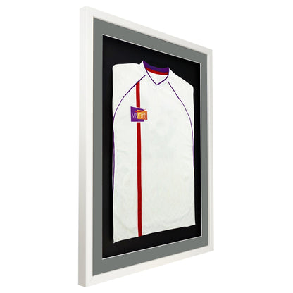 Vivarti DIY 3D Mounted Sports Shirt Display Gloss White Frame with Colour Mounts