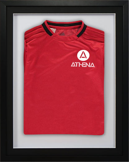Athena Premium Wood DIY Sports Shirt Display 3D Mounted Black Frame