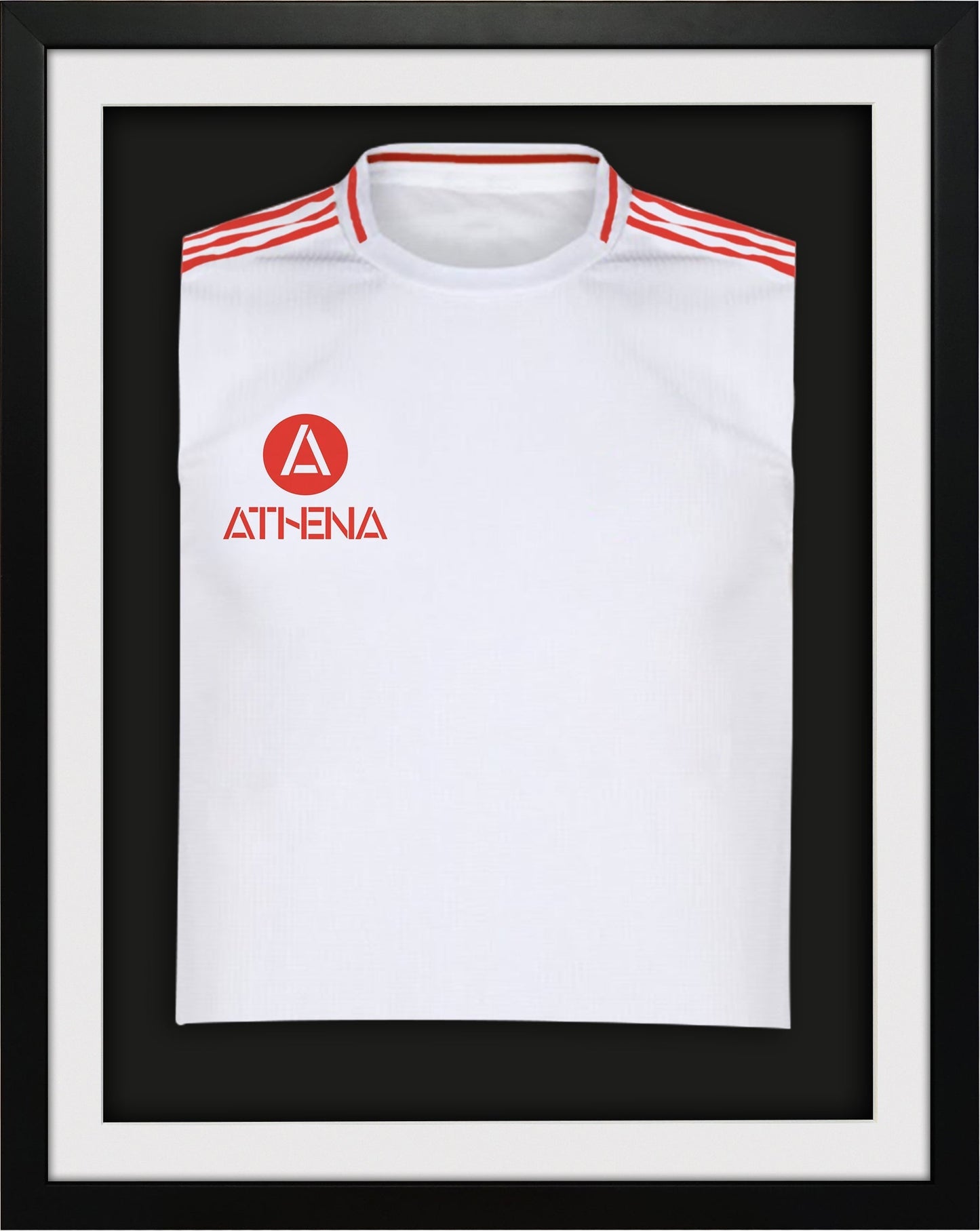 Athena Premium Wood DIY Sports Shirt Display 3D Mounted Black Frame