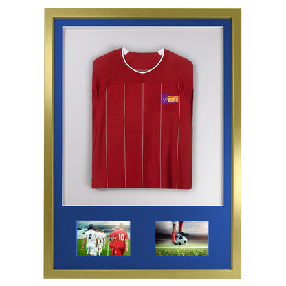 Vivarti DIY 3D Mounted + Double Aperture Sports Shirt Display Gold  Frame with Colour Mounts
