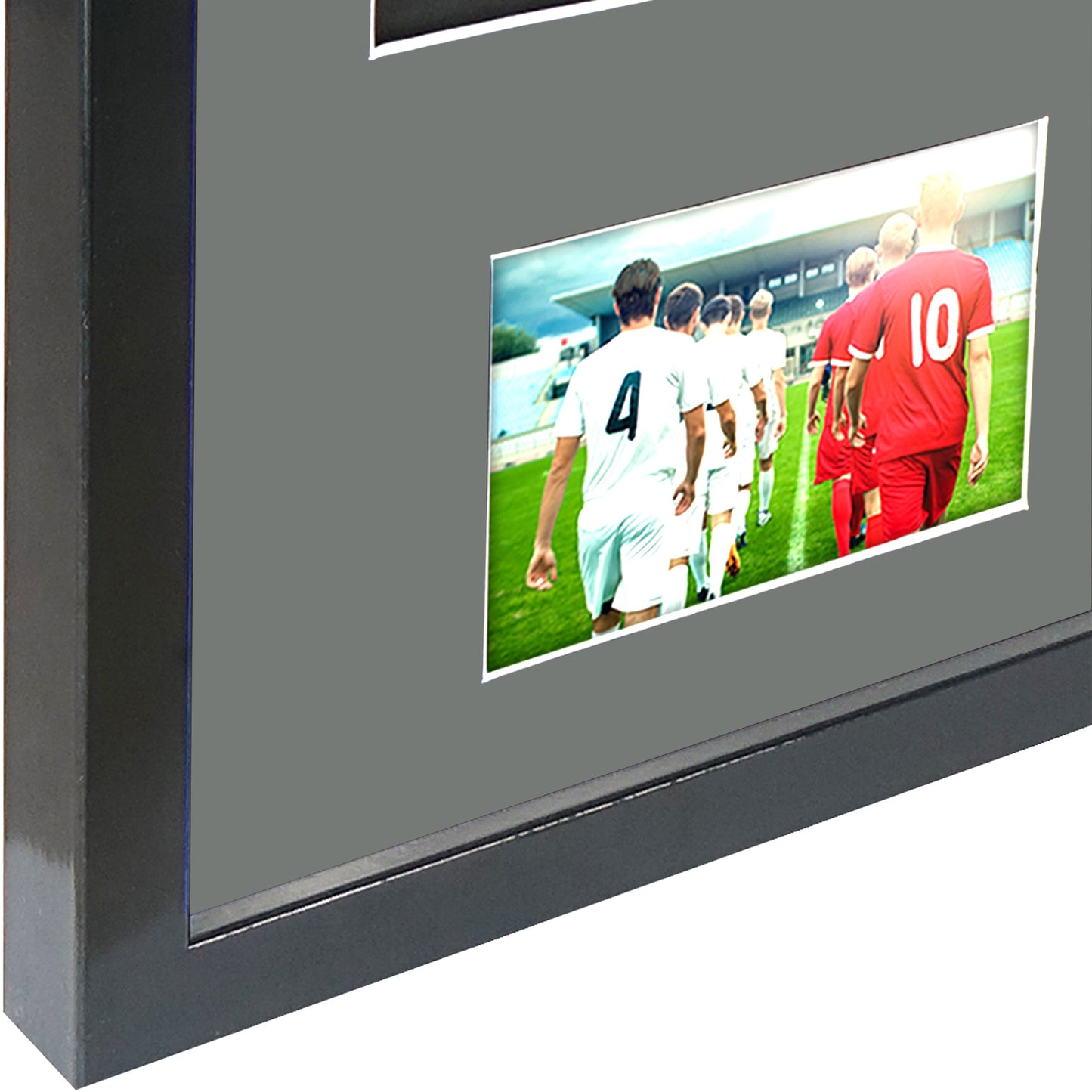 Vivarti DIY 3D Mounted + Double Aperture Sports Shirt Display Gloss Black Frame with Colour Mounts