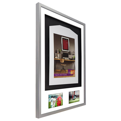 Vivarti DIY 3D Mounted + Double Aperture Sports Shirt Display Silver Frame
