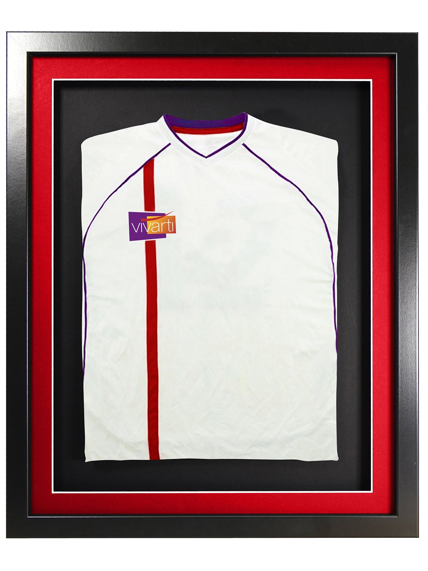 Vivarti DIY 3D Mounted Sports Shirt Display Black Frame with Colour Mounts