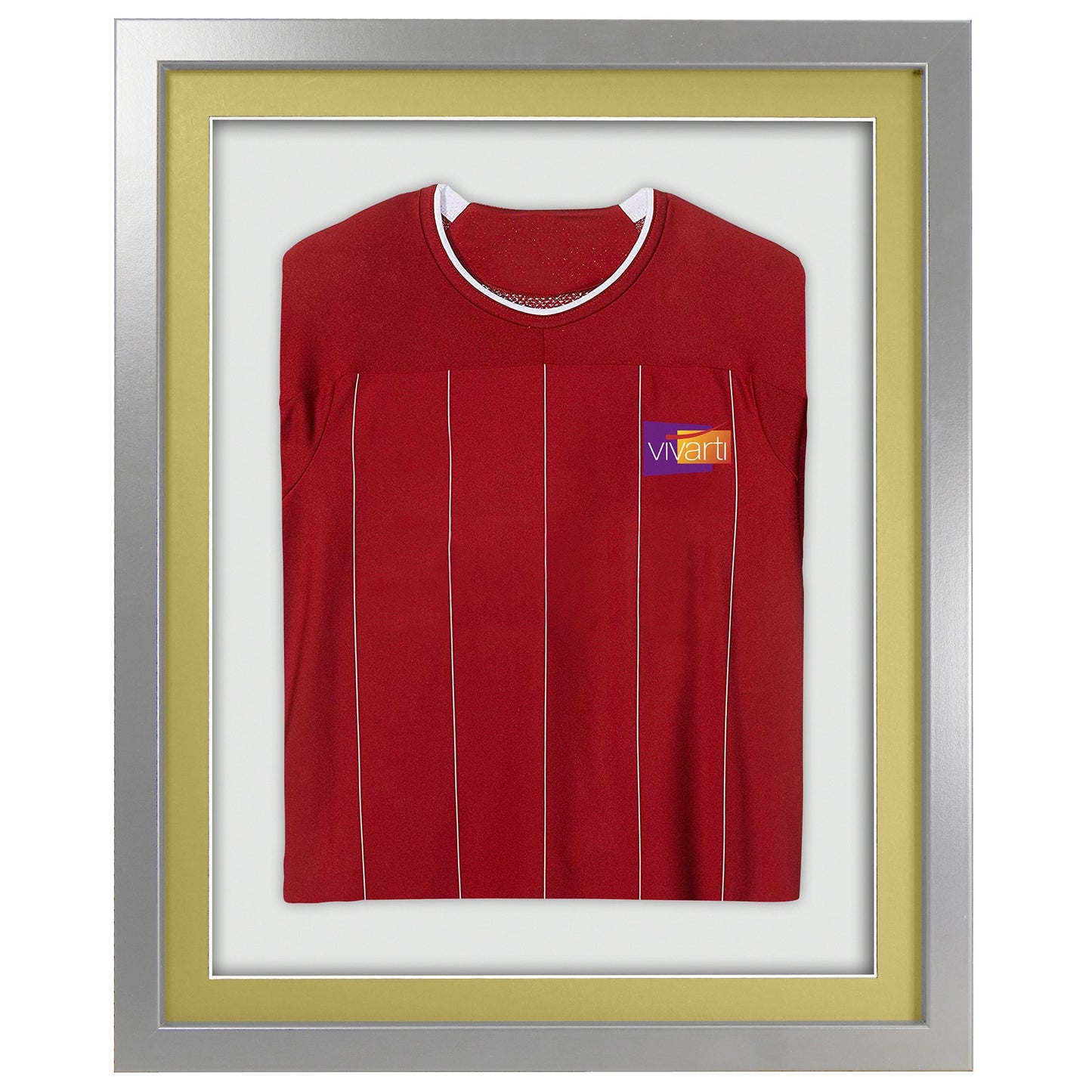 Vivarti DIY 3D Mounted Sports Shirt Display Silver  Frame with Colour Mounts